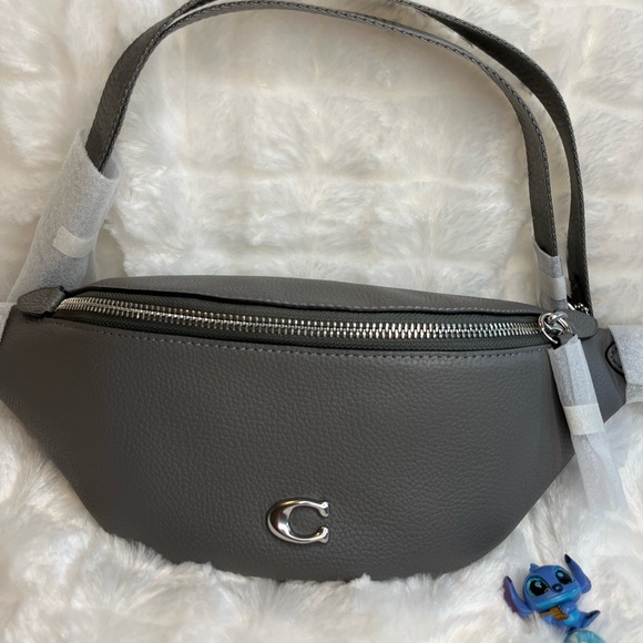 NWT Coach CP402 Unisex Charter 7 C
Pebbled Leather Belt Bag Charcoal 🩶 - Picture 2 of 11